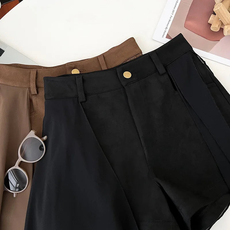 Straight Shorts for Women's Autumn and Winter 2025 New Hip-wrapped and Thin Spice Girls High-waisted Versatile A-word Hot Pants