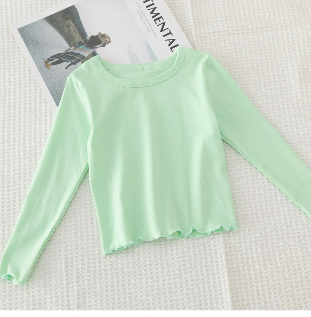 Girls Long Sleeve T-shirts For Children Spring Autumn Cotton T-shirt Tops