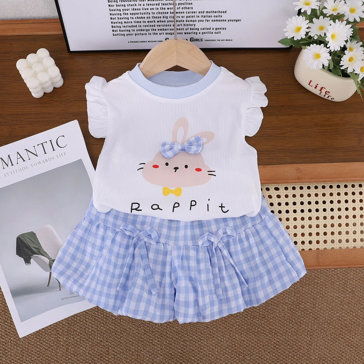 Toddler Girl Summer Clothing Set Baby Girls Printed Rabbit T-shirt Short Pants Outfit Infant Kids Fashion Girls Clothes 0-4Years