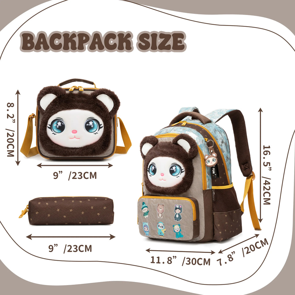 Kids School Backpacks for Girls Boys Backpack with Lunch Bag for Elmentary Students