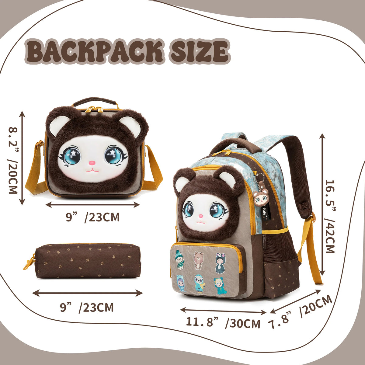 Kids School Backpacks for Girls Boys Backpack with Lunch Bag for Elmentary Students