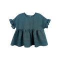 Girls' Doll Shirt 2025 Summer New Style Children's Checkered Short Sleeved Shirt Baby Retro