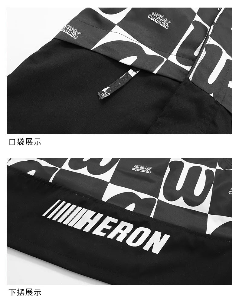 Teenager Boys Color Block Hooded Jacket 2026 Children Spring Autumn Handsome Letter Print Windbreak Coat Kids Clothes Outerwear