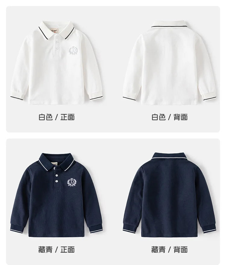 Elegant Boys Polo T-shirts Toddler Kids Tops Long Sleeve Children's Clothes