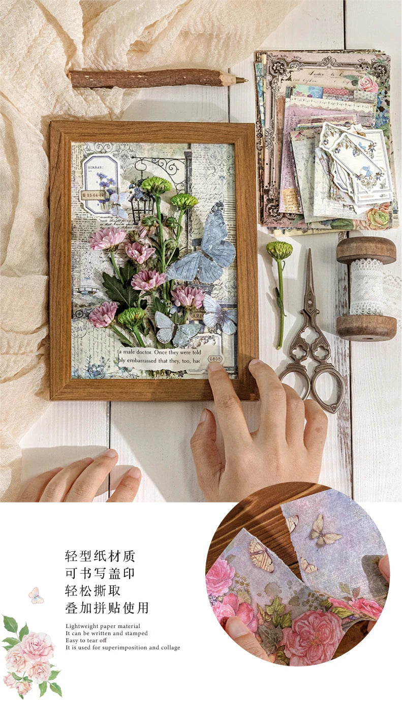 400pcs Garden Post Office Collection Light Paper Material Pack DIY Handbook Collage Journal Notebook Scrapbook Envelope