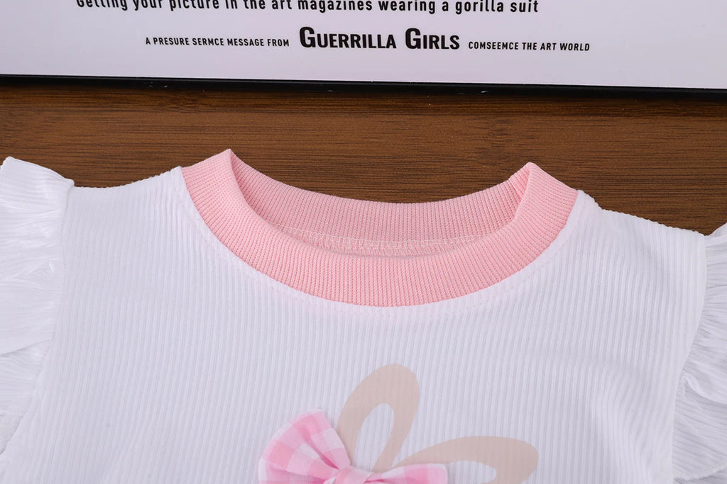 Toddler Girl Summer Clothing Set Baby Girls Printed Rabbit T-shirt Short Pants Outfit Infant Kids Fashion Girls Clothes 0-4Years