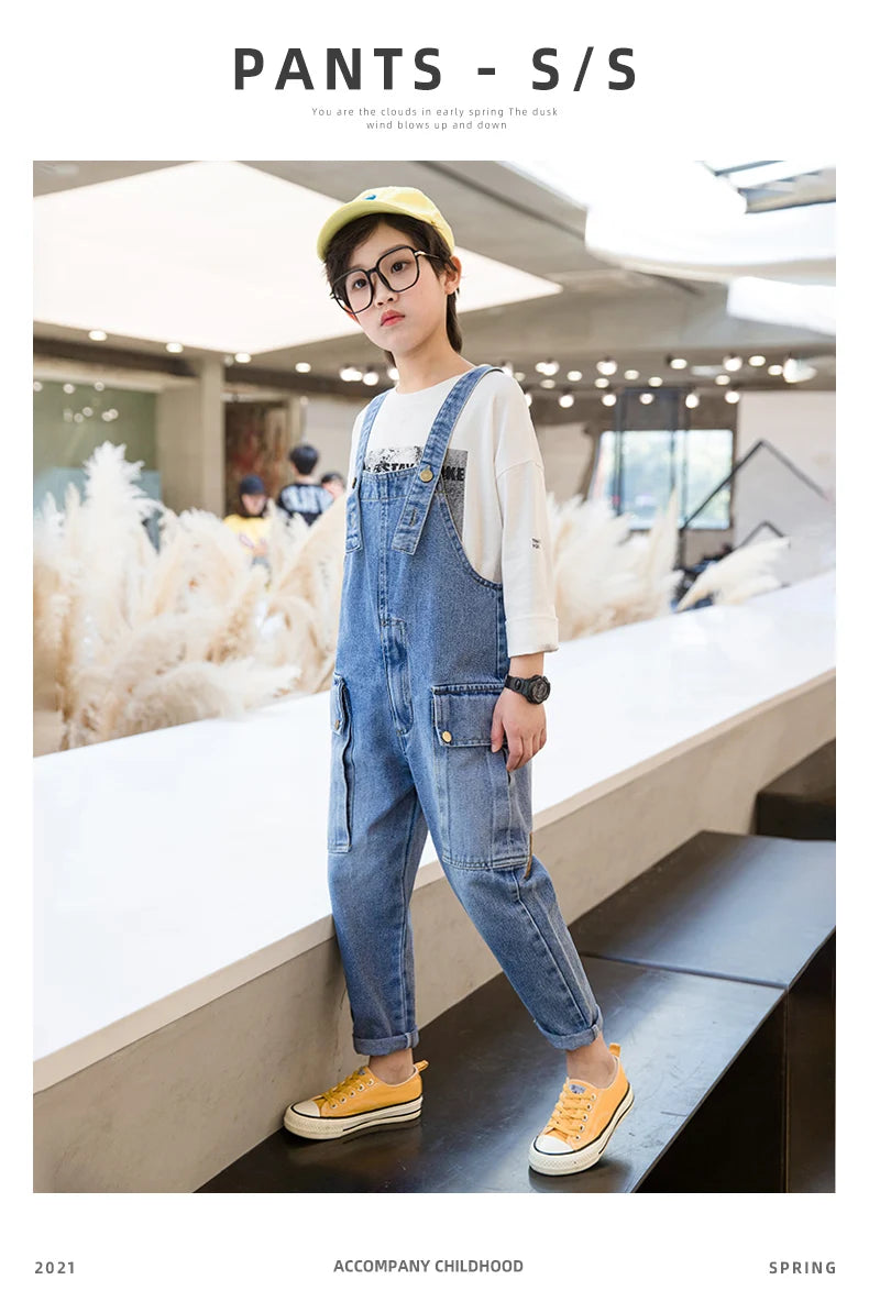 Teens Boys Jeans Overalls Rompers 6 7 8 9 10 11 12 13 14 School Denim Jumpsuit Pants Overalls for Big Boys pants