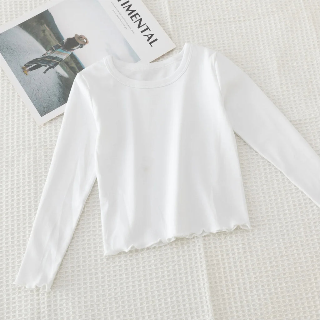 Girls Long Sleeve T-shirts For Children Spring Autumn Cotton T-shirt Tops