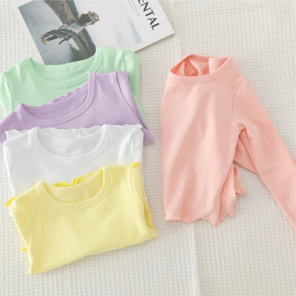 Girls Long Sleeve T-shirts For Children Spring Autumn Cotton T-shirt Tops