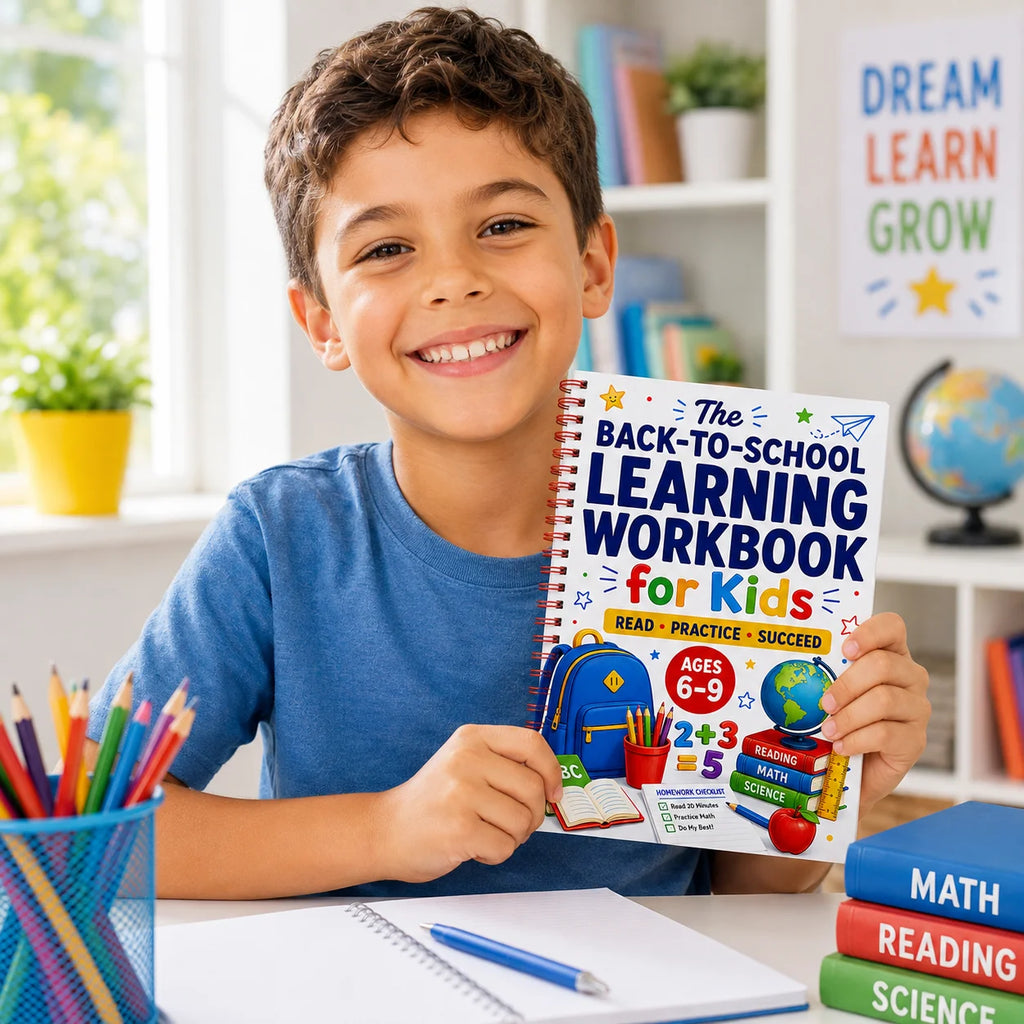 Back to School Learning Workbook for Kids Ages 6-9: Reading, Math & Science Practice Book for Elementary Grades 1-3
