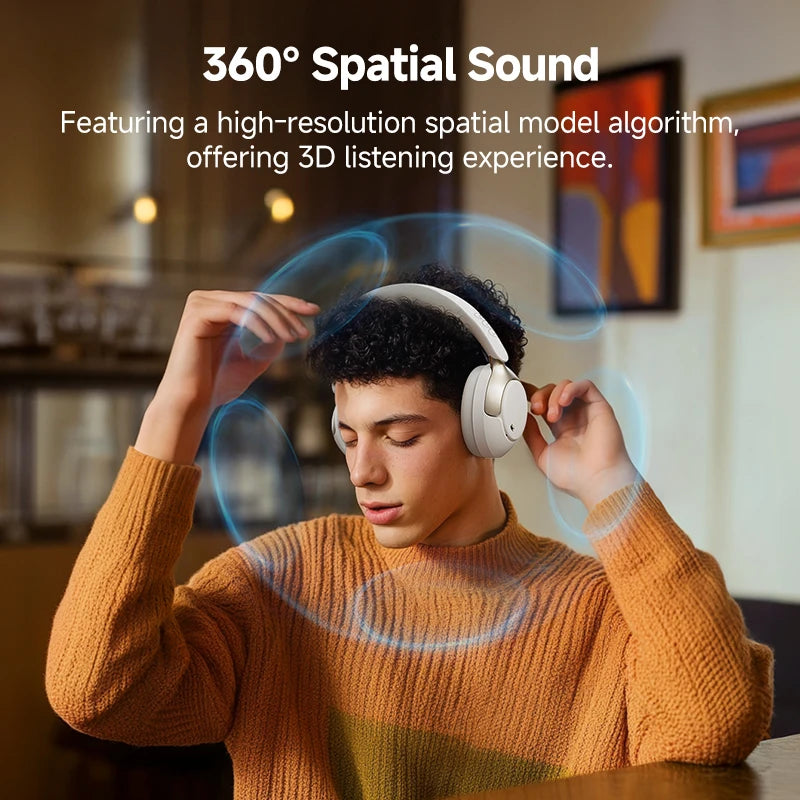 QCY H3 Pro ANC  Wireless Headphones 50dB Noise Canceling Bluetooth 5.4 LDAC Hi-Res Spatial Audio Over-Ear Headset 55H Playtime