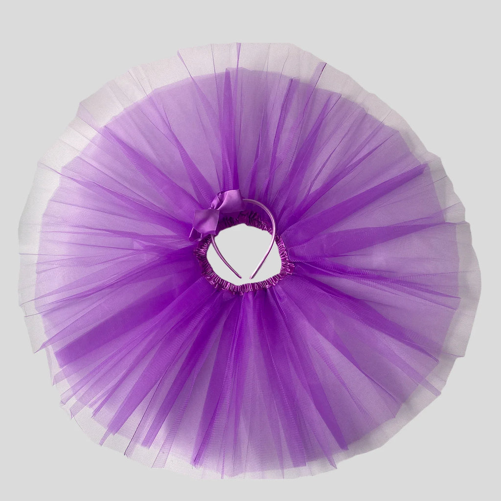 Girls' Bow Headband With Tutu Skirt 2pcs/Set, Skirt Length 30cm No Lining, Suitable for Ballet Dancing Parties Christmas Dress