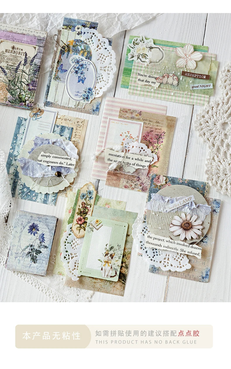 400pcs Garden Post Office Collection Light Paper Material Pack DIY Handbook Collage Journal Notebook Scrapbook Envelope