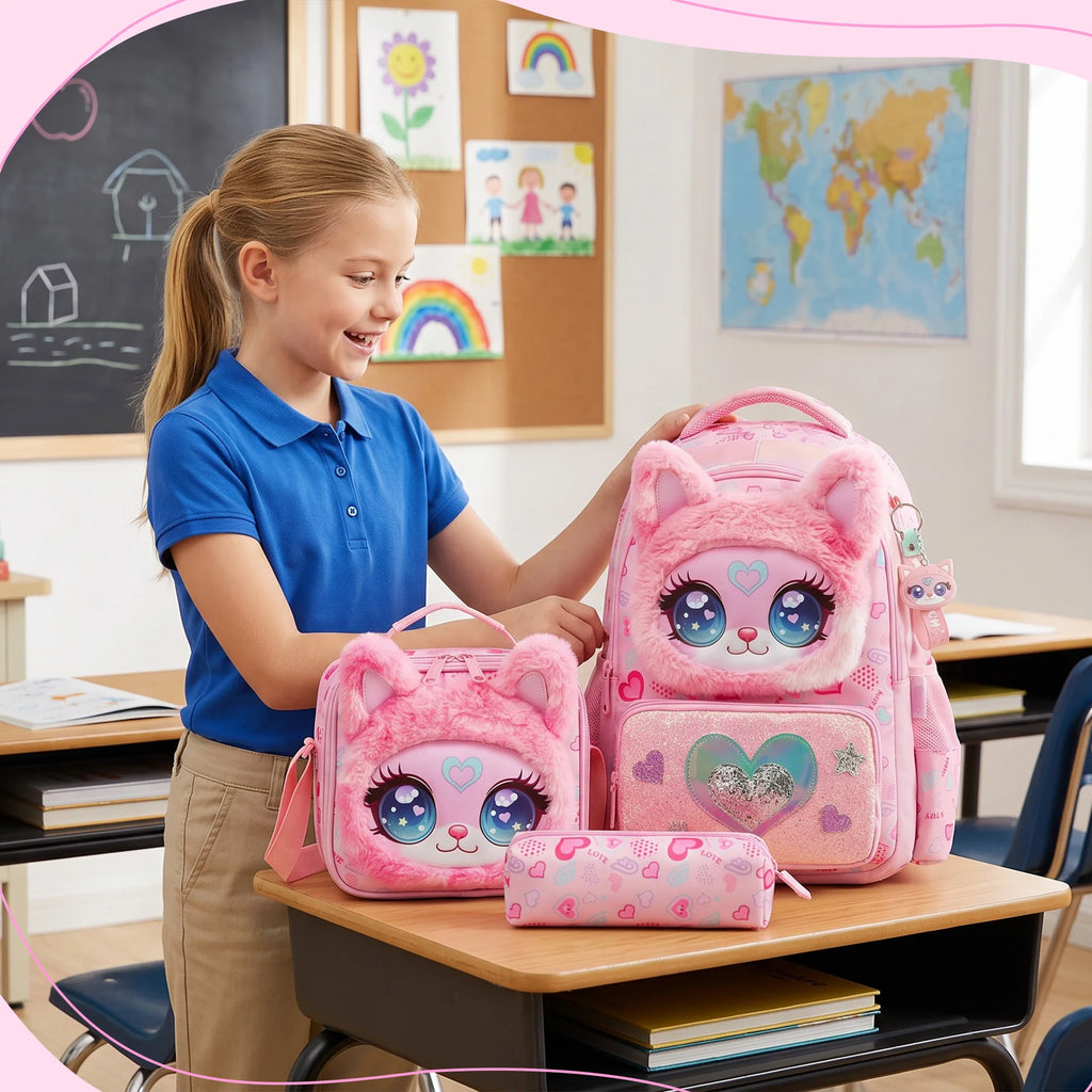 Kids School Backpacks for Girls Boys Backpack with Lunch Bag for Elmentary Students