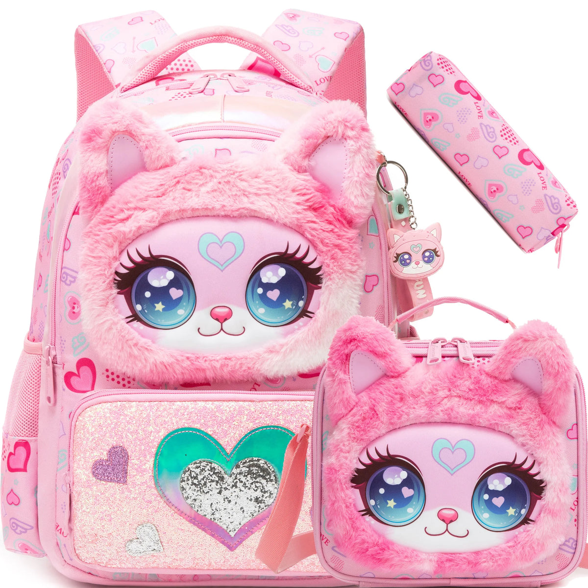 Kids School Backpacks for Girls Boys Backpack with Lunch Bag for Elmentary Students