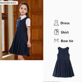 Boys British School Uniforms Shirt Shorts Girls Preppy Dress Kids Japan Korean Clothes Sets Children Students Summer Outfits