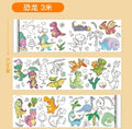 Ocean Dinosaur Princess Children's Drawing Scroll Paper - Coloring Scroll for Kids, Hand-drawn Painting and Color Filling