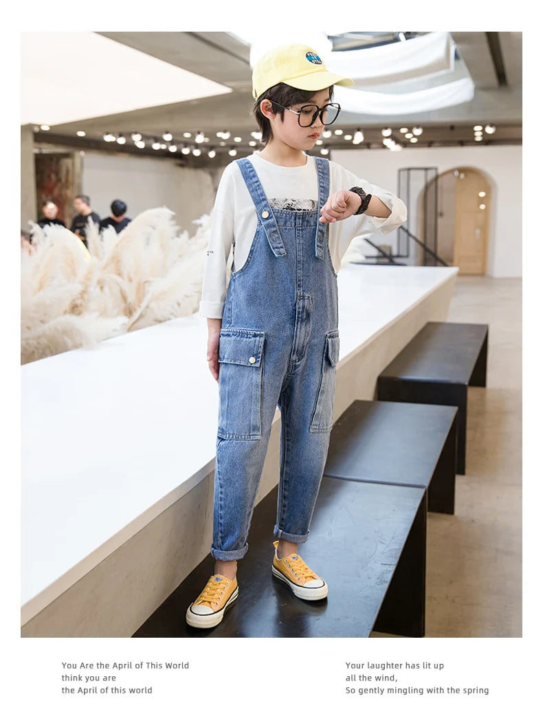 Teens Boys Jeans Overalls Rompers 6 7 8 9 10 11 12 13 14 School Denim Jumpsuit Pants Overalls for Big Boys pants