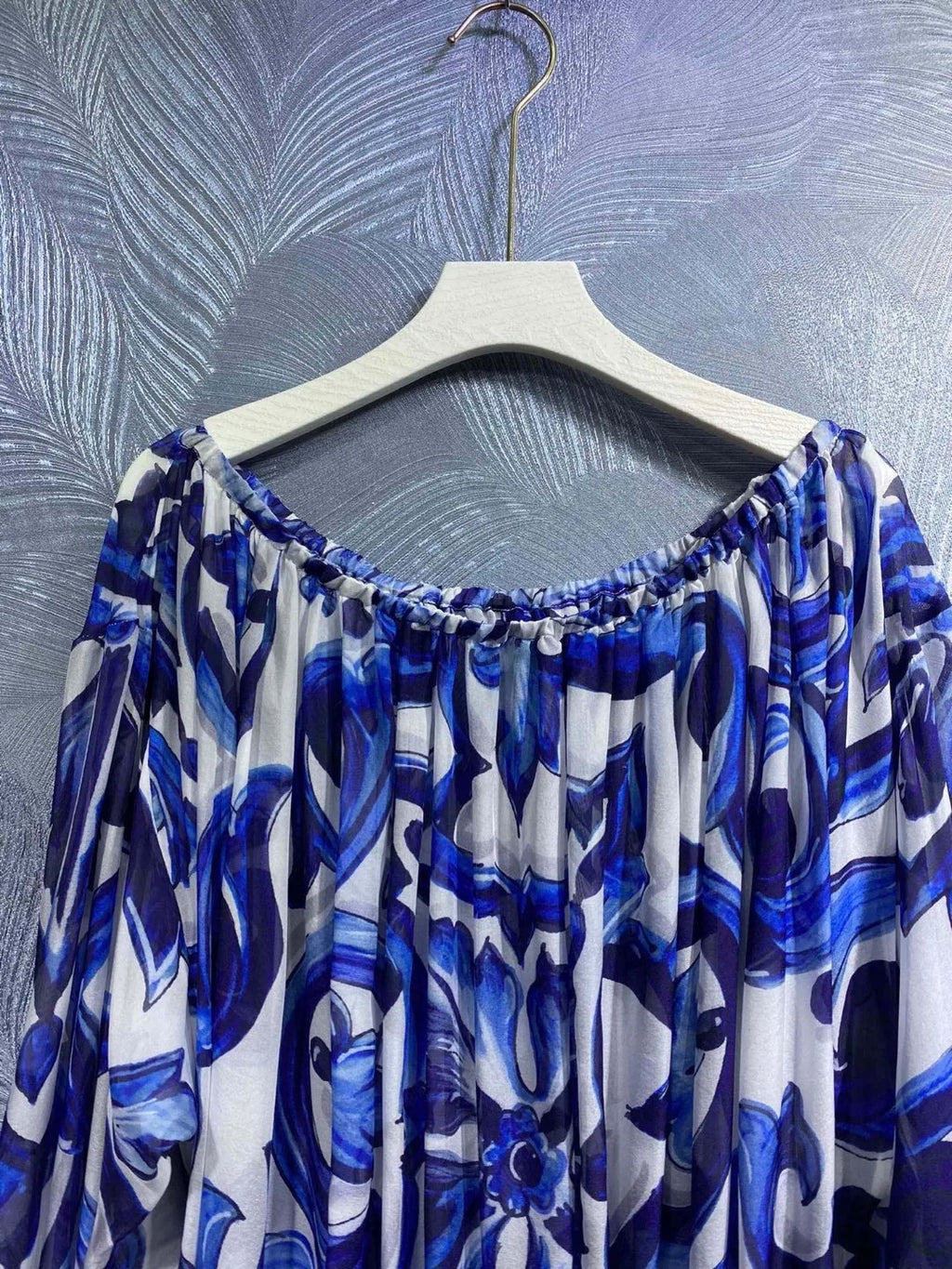 Boho Chic Summer Silk Blouse for Women | Off Shoulder Flowy Beach Vacation Top | Luxury Designer Loose Fit Printed Shirt