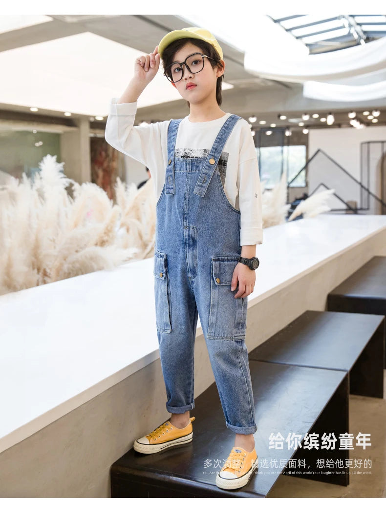 Teens Boys Jeans Overalls Rompers 6 7 8 9 10 11 12 13 14 School Denim Jumpsuit Pants Overalls for Big Boys pants