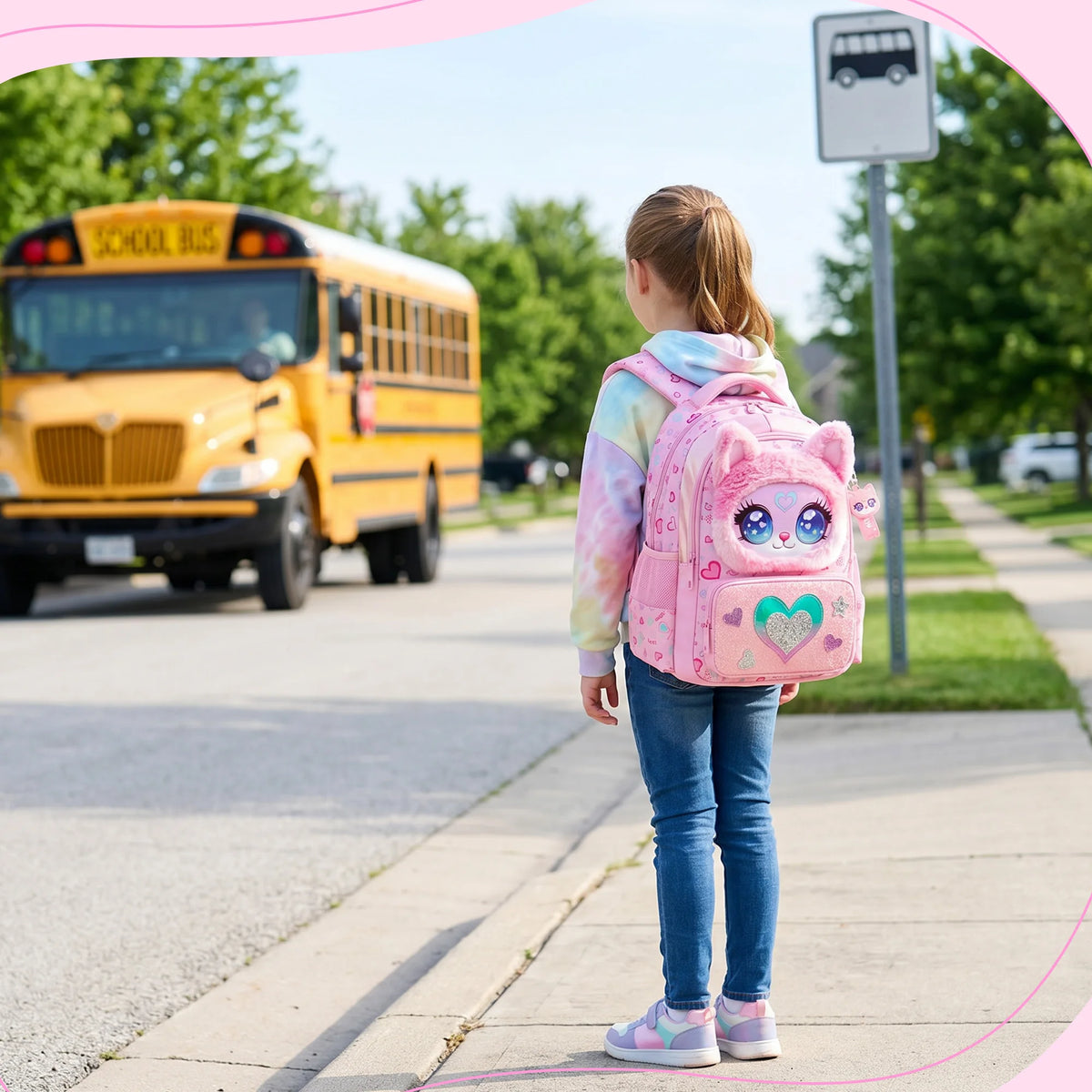 Kids School Backpacks for Girls Boys Backpack with Lunch Bag for Elmentary Students