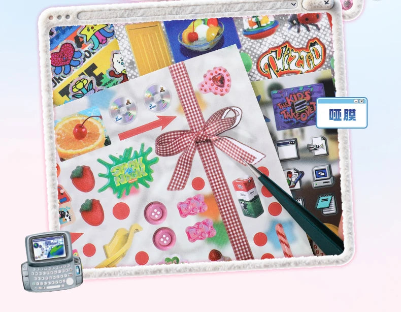 JIAMEI 30sheets Retro and Future Series Kawaii Ins Die Cutting Font Stickers Book DIY Diary Clipbook Aesthetics Stickers
