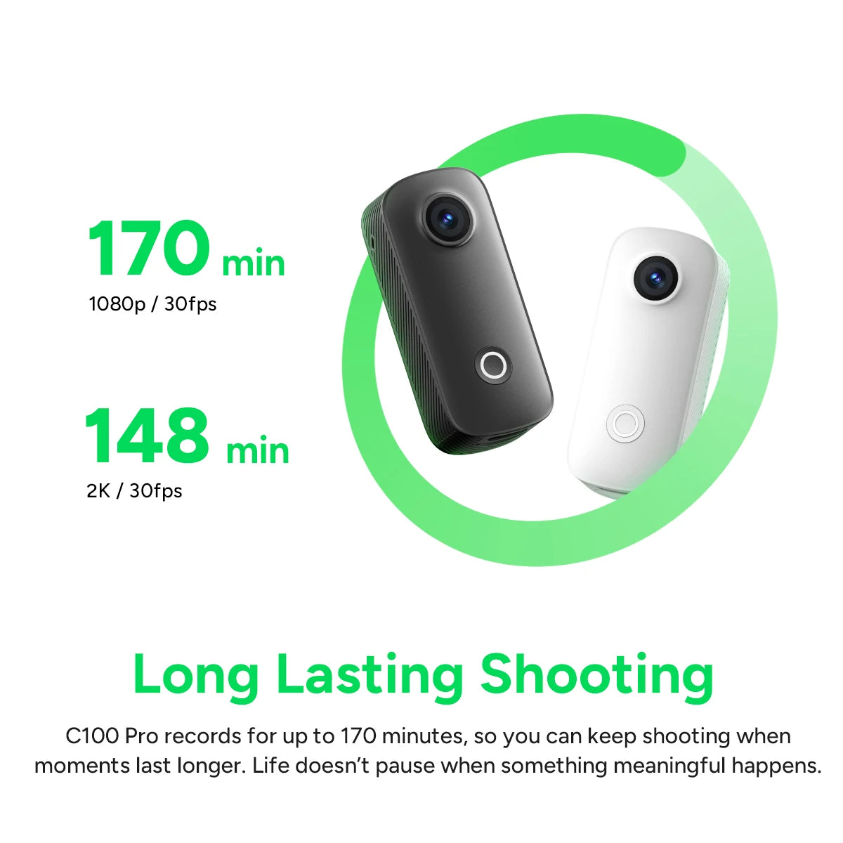 SJCAM C100 Pro Thumb Action Camera 4K Upgraded from C100+ More Stable Connection Clearer Image Cycling Vlogging Mini Camera