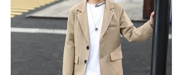 Suits for Boys Spring Autumn Long Sleeve Casual Blazer Jacket Trouser 2pcs School Uniform Teen Kids Clothes Set Children Cosutme