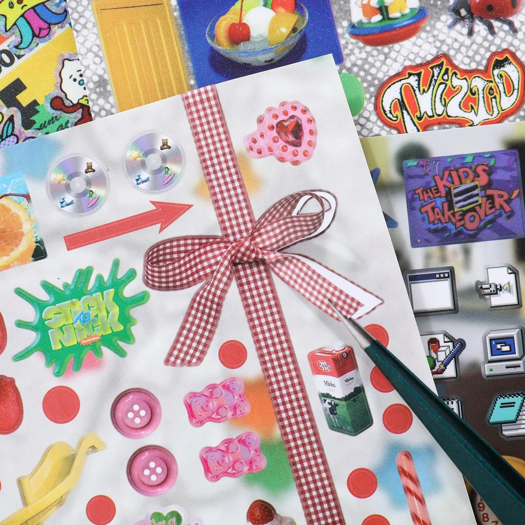 JIAMEI 30sheets Retro and Future Series Kawaii Ins Die Cutting Font Stickers Book DIY Diary Clipbook Aesthetics Stickers