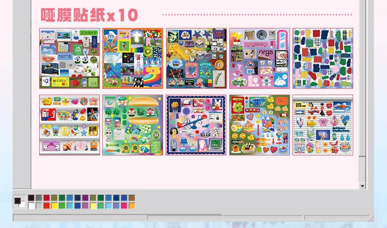 JIAMEI 30sheets Retro and Future Series Kawaii Ins Die Cutting Font Stickers Book DIY Diary Clipbook Aesthetics Stickers