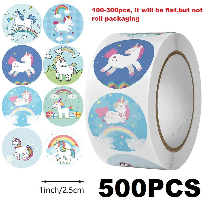 100-500PCS New Kids Stickers Korean Stationery Rolling Cartoon Animal Stickers Roll Small Packaging Stickers Photocard Decor