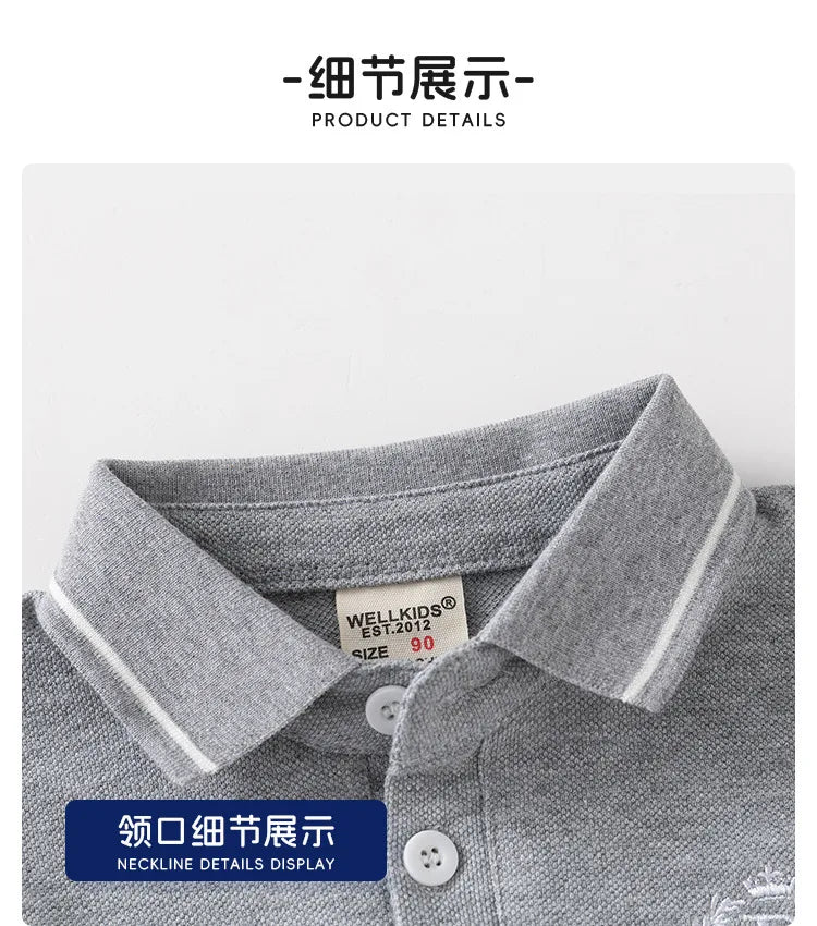 Elegant Boys Polo T-shirts Toddler Kids Tops Long Sleeve Children's Clothes