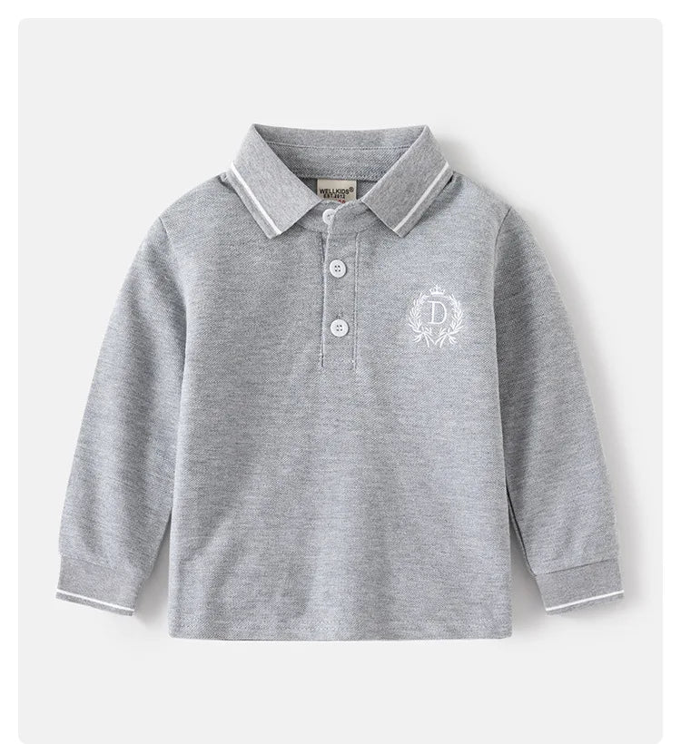 Elegant Boys Polo T-shirts Toddler Kids Tops Long Sleeve Children's Clothes