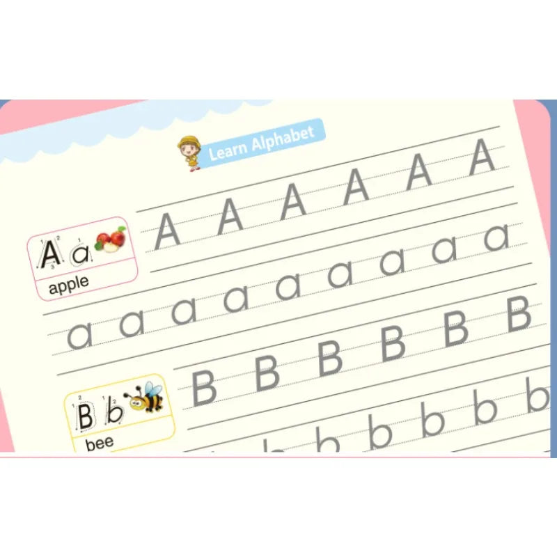 Sank Magic Practice Copybook Pen Preschools Kids Calligraphy English Verison Free Wiping Children Reusable Writing Book