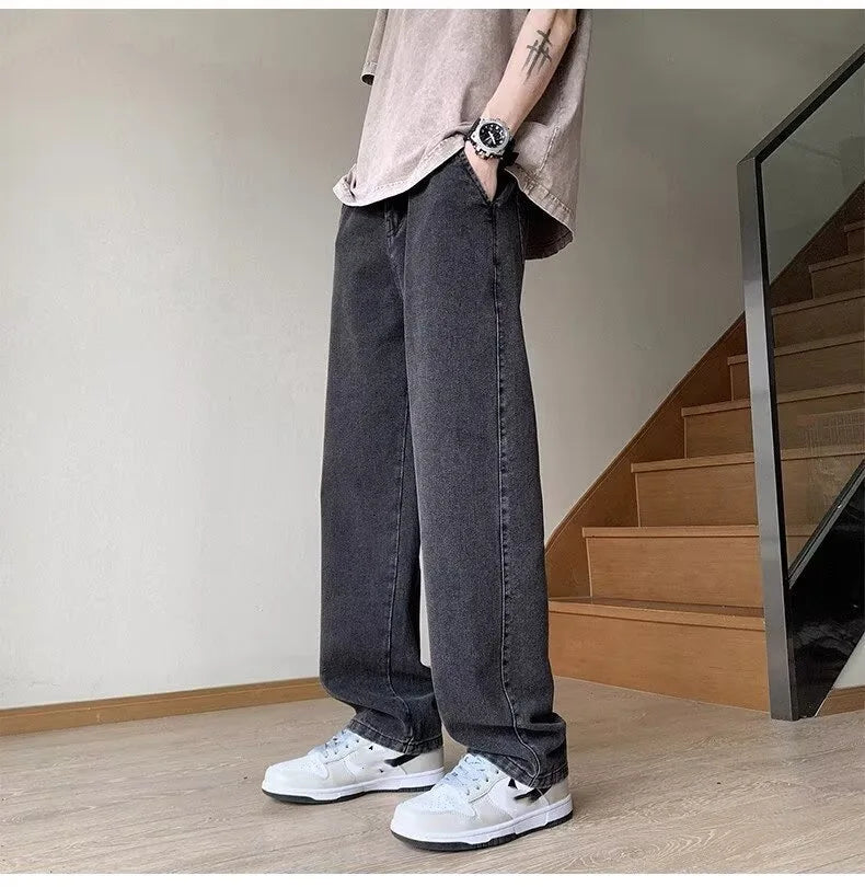 Jeans Men's 2026 Summer New High Street American Loose Straight Pants