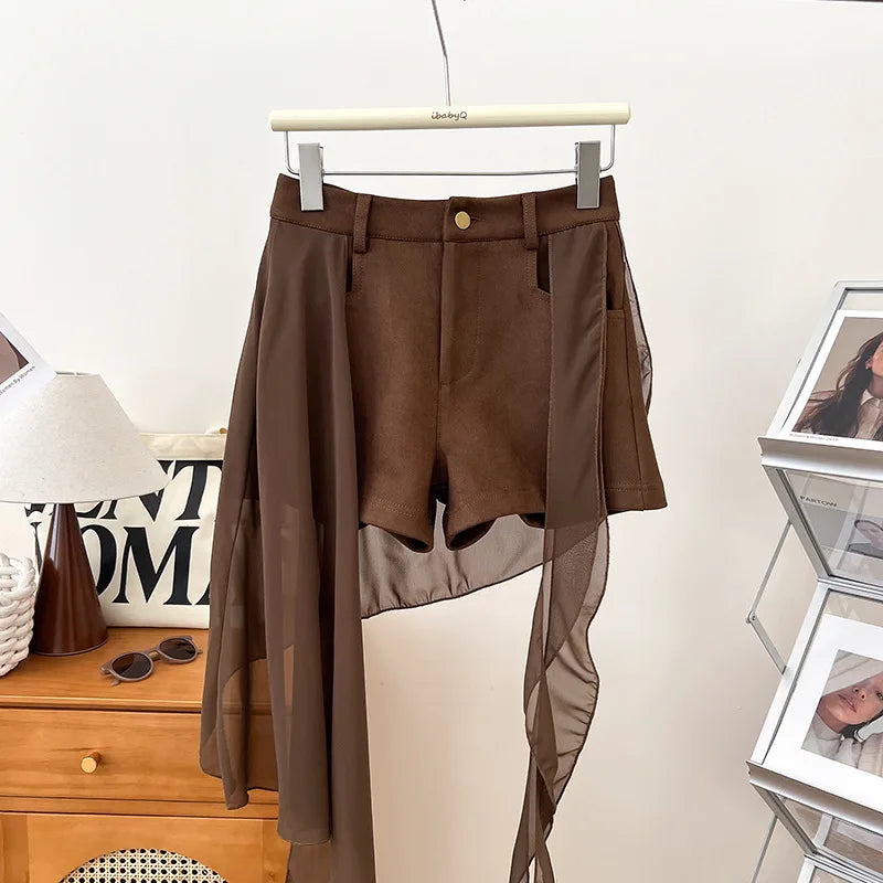 Straight Shorts for Women's Autumn and Winter 2025 New Hip-wrapped and Thin Spice Girls High-waisted Versatile A-word Hot Pants