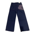 2025 autumn new European and American jeans embroidered pattern loose and personalized street Harajuku straight trousers