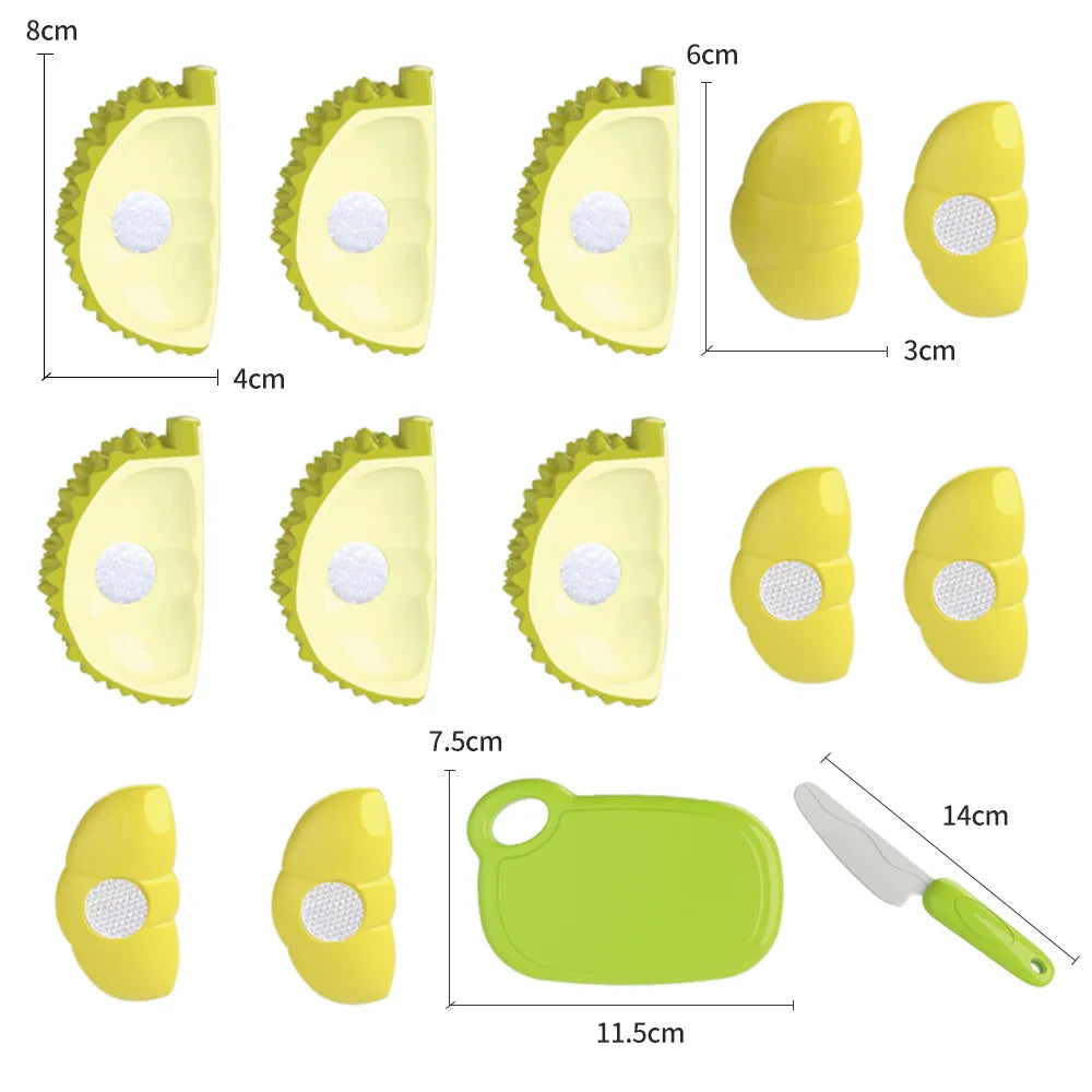 Kids Cooking Set 7Pieces Simulate Montessori Kitchen Tools Toddler Pretend Play Safe Board Fun Cutting Fruit with Knife Cutting