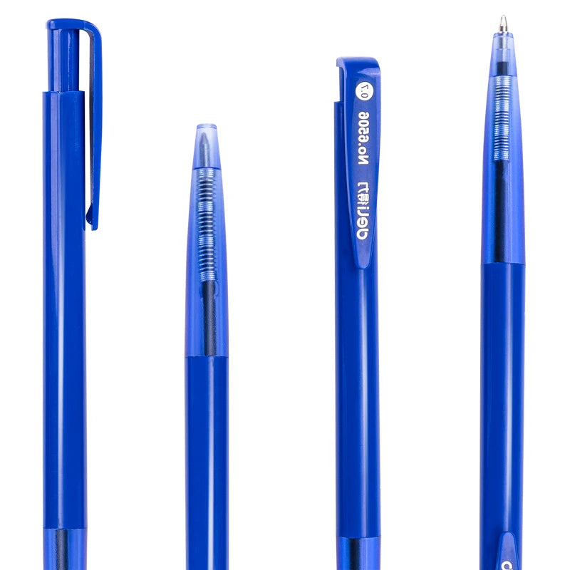 DELI-Bullet Tip Ballpoint Pen Set, Fine Point 0.7mm, Blue Ink, Office and School Supplies, Stationery