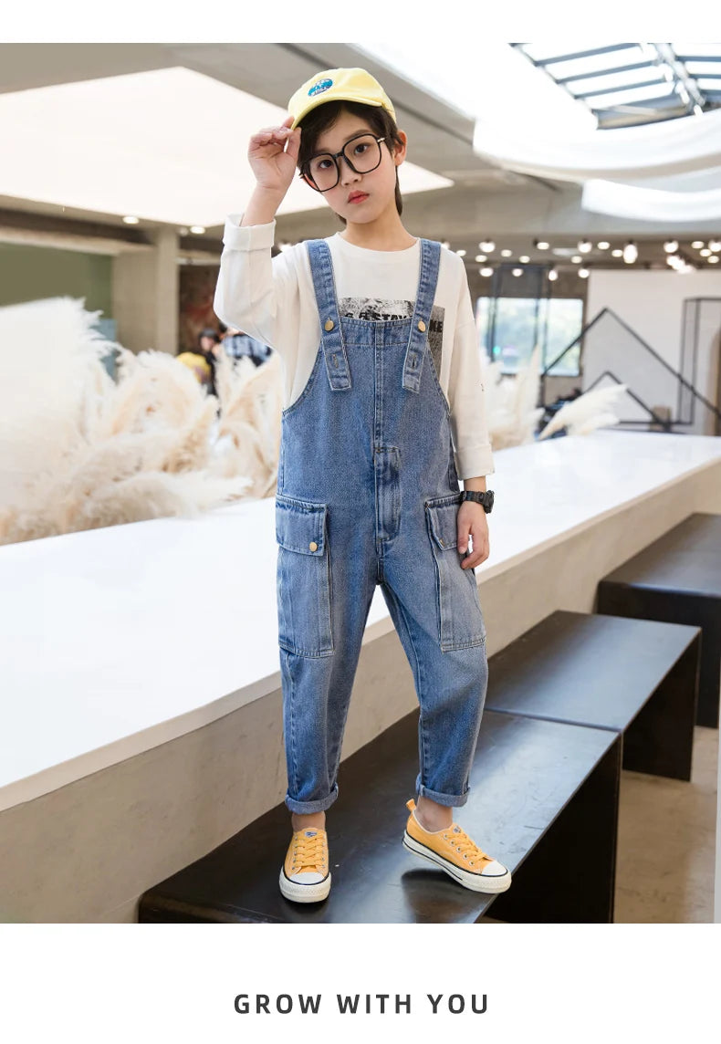Teens Boys Jeans Overalls Rompers 6 7 8 9 10 11 12 13 14 School Denim Jumpsuit Pants Overalls for Big Boys pants