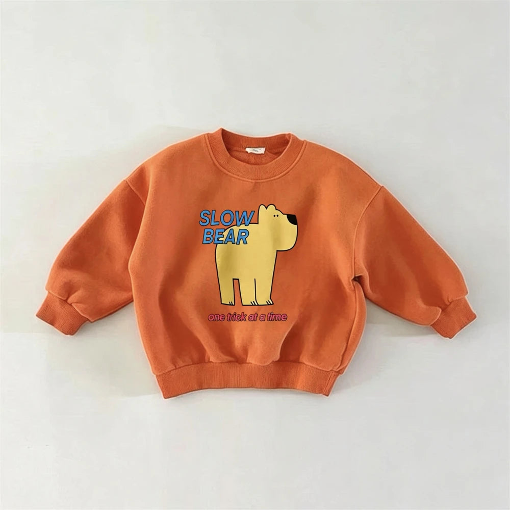 Cartoon Fashion Clothing Long-sleeved Tops Outer Wear Children New Design Cute Printed Tops Boys Loose Casual Autumn Clothes