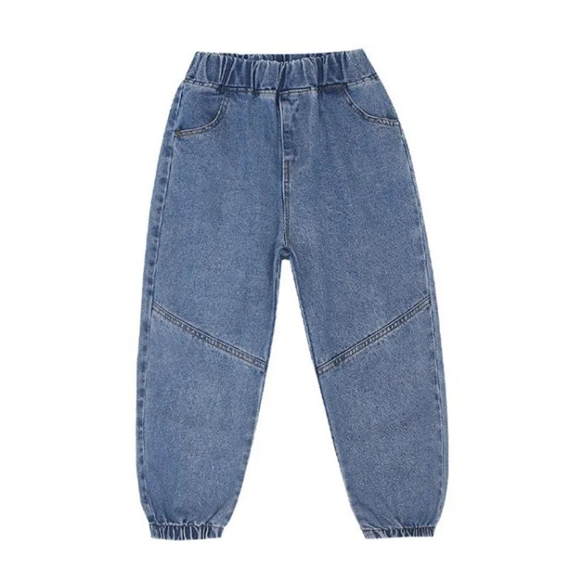 Boys Denim Pants Elastic Waist Trousers Fashion Spring Autumn Teenager Kids Boy Jeans New Sports Casual Clothes 2-12 Years