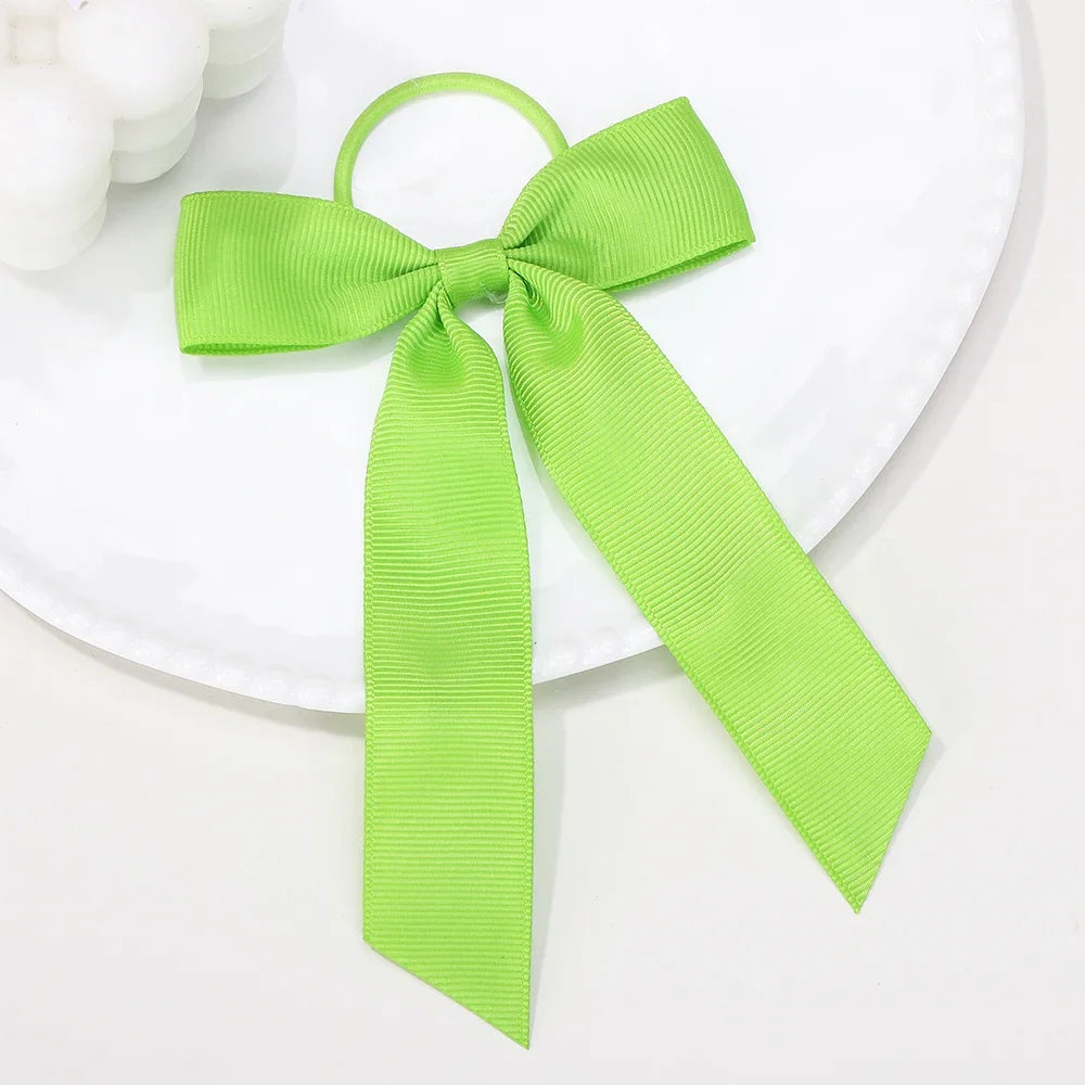 Sweet Ribbon Hair Bands Toddler Cheer Bow Head Rope Kids Fashion Solid for Girls Children Party Headwear Hair Accessories