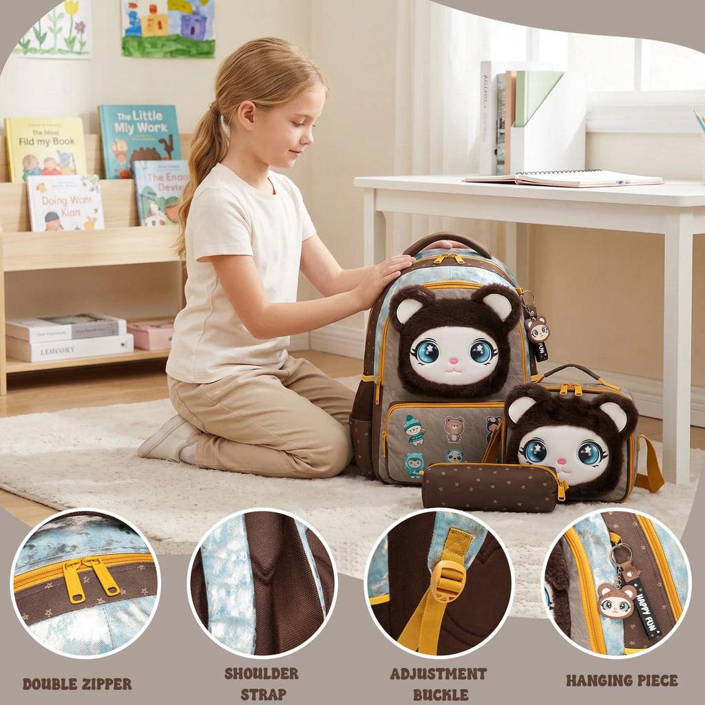 Kids School Backpacks for Girls Boys Backpack with Lunch Bag for Elmentary Students