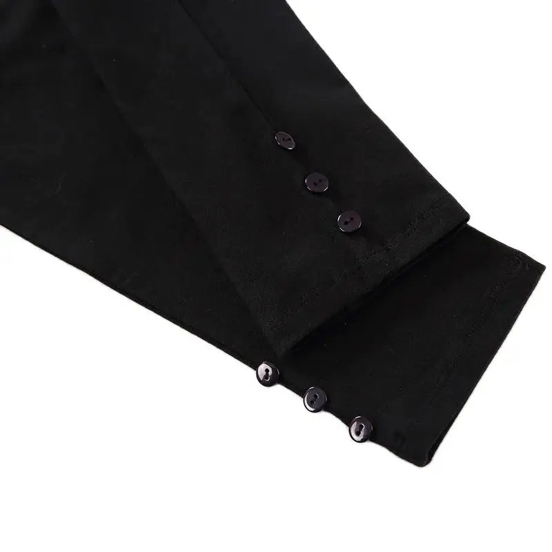 Children clothes 2pcs set long top and pants children casual set with front opening cotton  kids clothes black patches sleeves