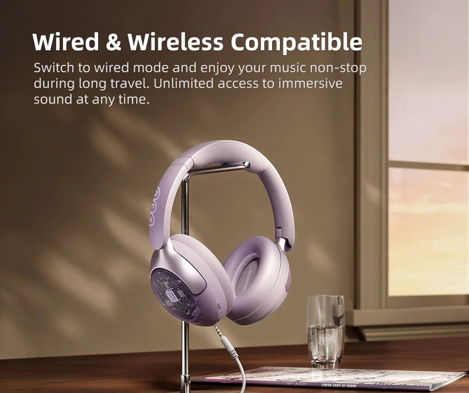 QCY H3 Pro ANC  Wireless Headphones 50dB Noise Canceling Bluetooth 5.4 LDAC Hi-Res Spatial Audio Over-Ear Headset 55H Playtime