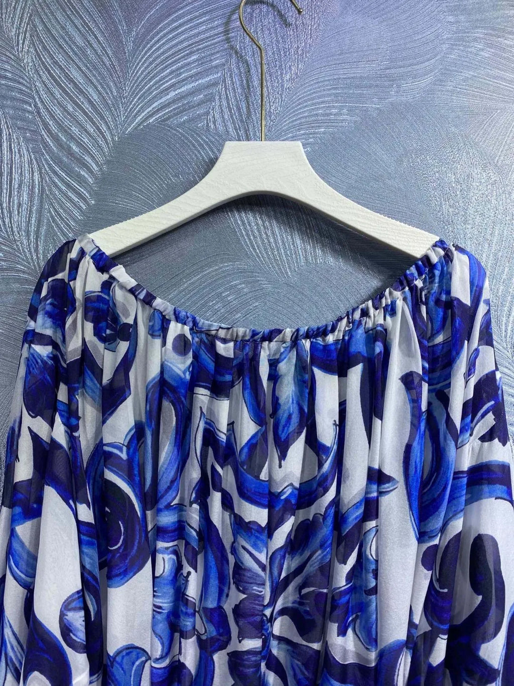 Boho Chic Summer Silk Blouse for Women | Off Shoulder Flowy Beach Vacation Top | Luxury Designer Loose Fit Printed Shirt