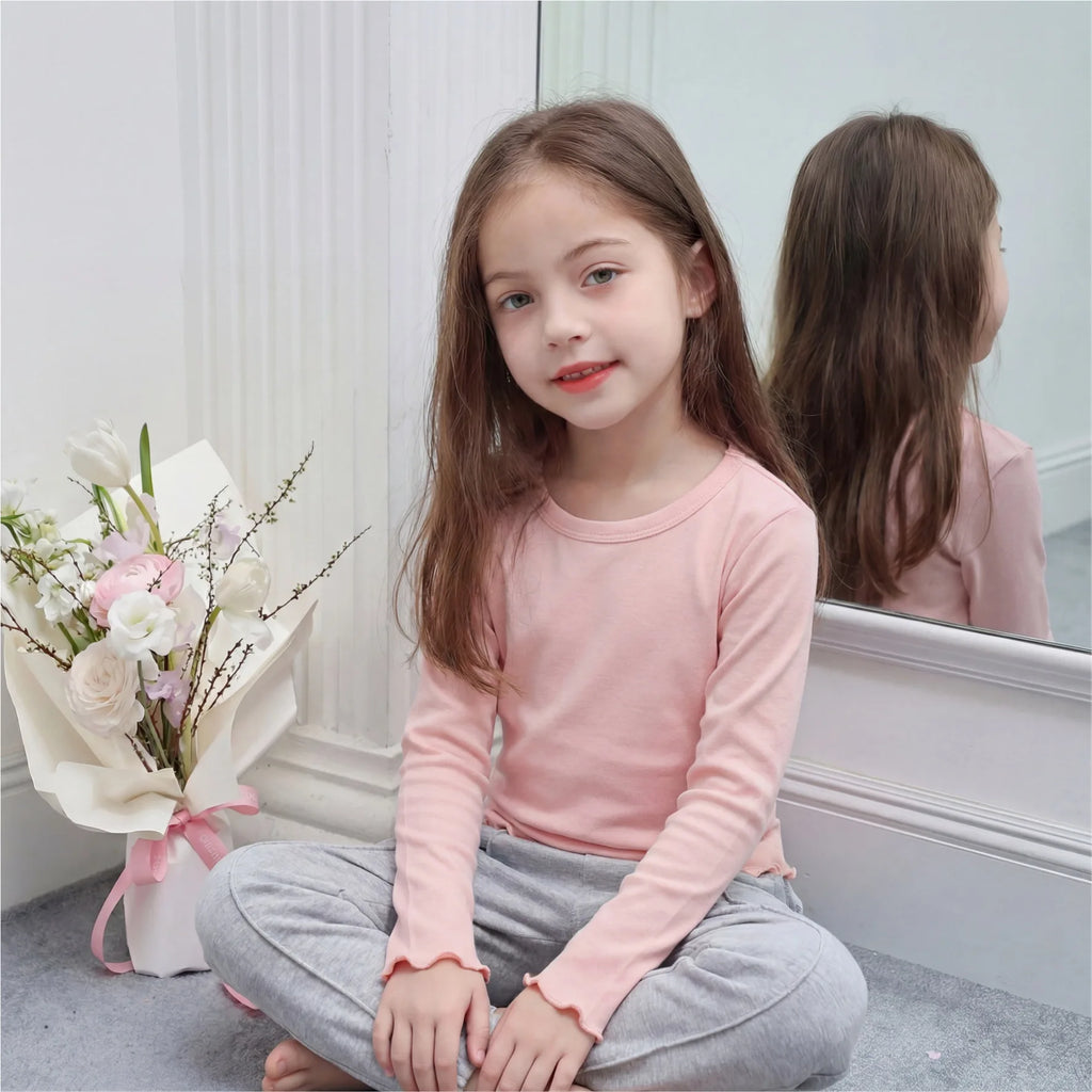 Girls Long Sleeve T-shirts For Children Spring Autumn Cotton T-shirt Tops