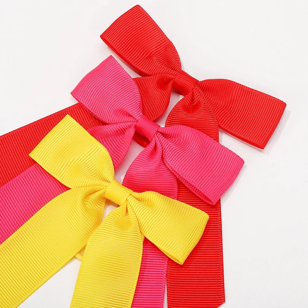Sweet Ribbon Hair Bands Toddler Cheer Bow Head Rope Kids Fashion Solid for Girls Children Party Headwear Hair Accessories
