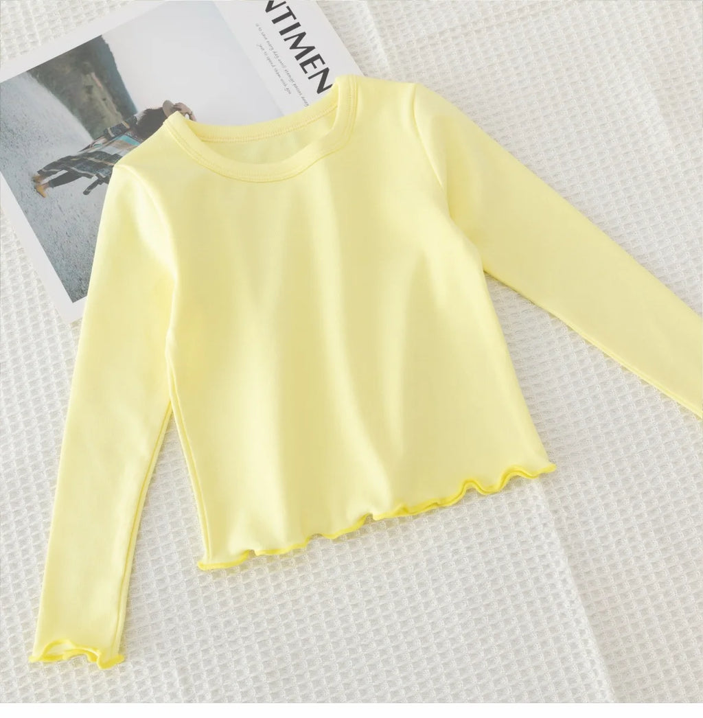 Girls Long Sleeve T-shirts For Children Spring Autumn Cotton T-shirt Tops